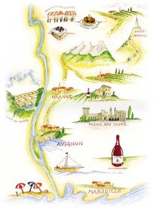 Map of the Rhone valley