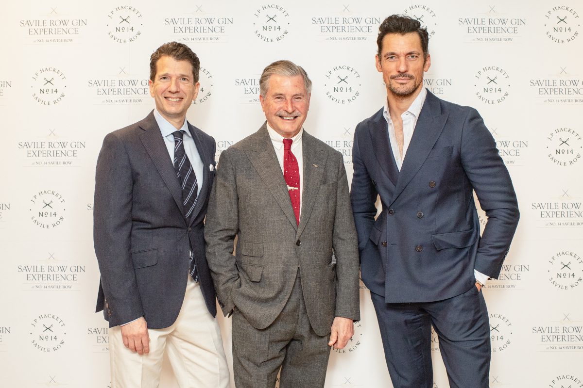 Stewart Lee, Jeremy Hackett and David Gandy at the launch party