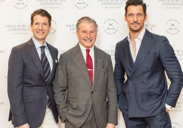 Stewart Lee, Jeremy Hackett and David Gandy at the launch party